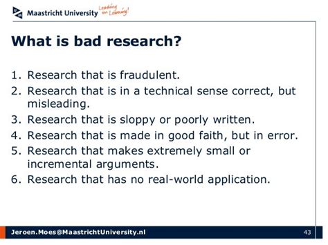 What is a bad research?