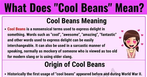 What is a bean in slang?