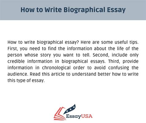 What is a biographical essay?