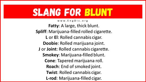 What is a blunt slang?