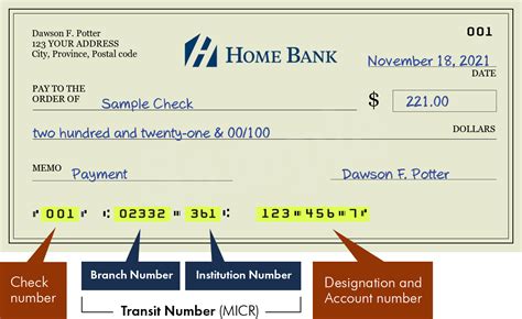 What is a branch address for a bank?