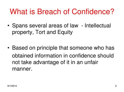 What is a breach of confidence?