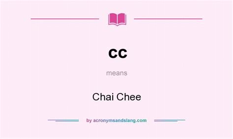 What is a chee slang?
