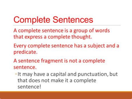 What is a complete thought sentence?