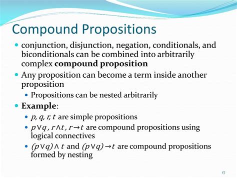 What is a compound proposition example?