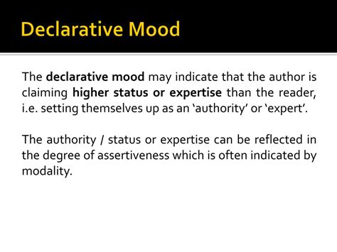 What is a declarative mood?