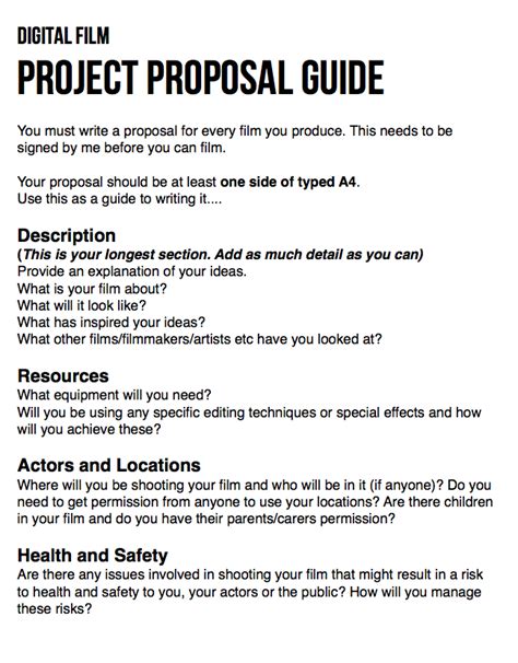 What is a film proposal?