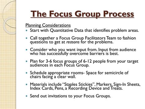 What is a focus group presentation?