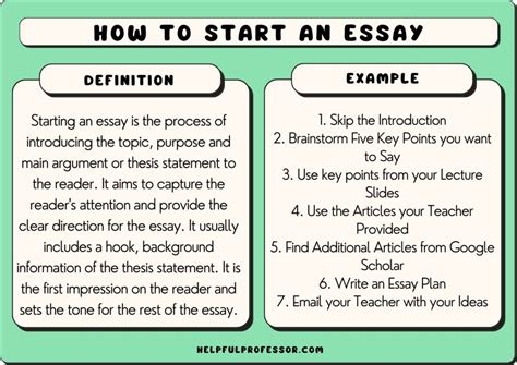 What is a good essay starter?