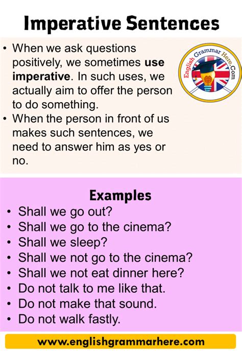 What is a good imperative sentence?