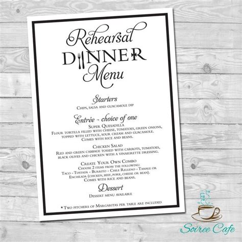 What is a good menu for a rehearsal dinner?