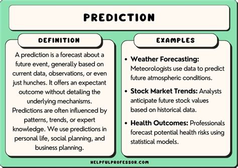 What is a good prediction example?