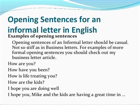 What is a good sentence for informal?