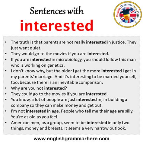 What is a good sentence for interested?