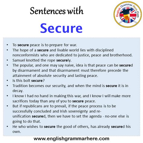 What is a good sentence for secure?