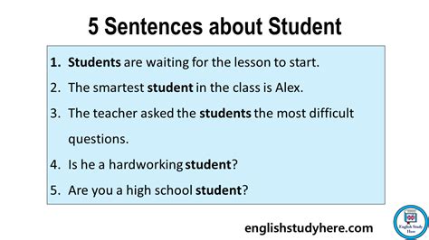What is a good student 5 sentence?
