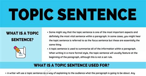 What is a good topic sentence?