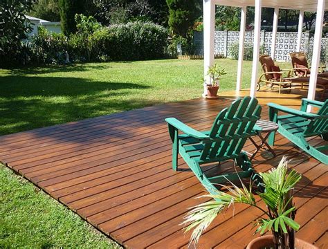 What is a ground level deck called?