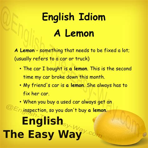 What is a lemon in English slang?