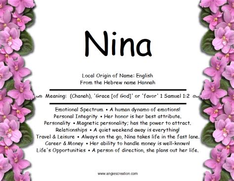 What is a long name for Nina?