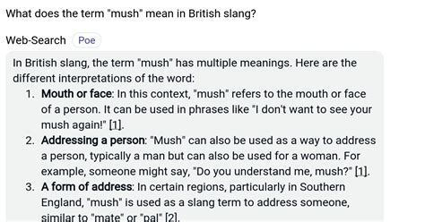 What is a mush in British slang?