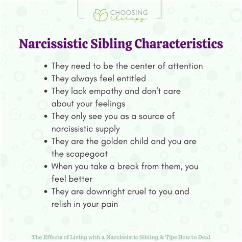 What is a narcissistic sister like?