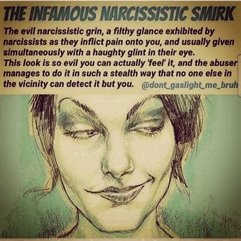 What is a narcissistic smirk?