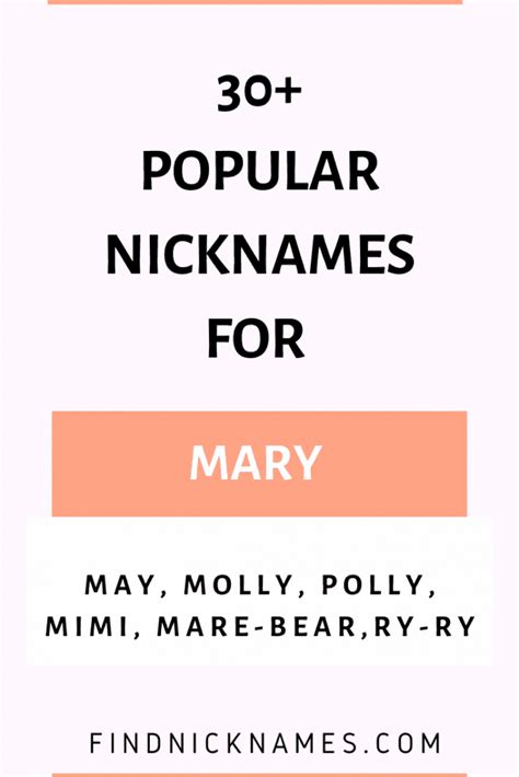What is a nickname for Mary?