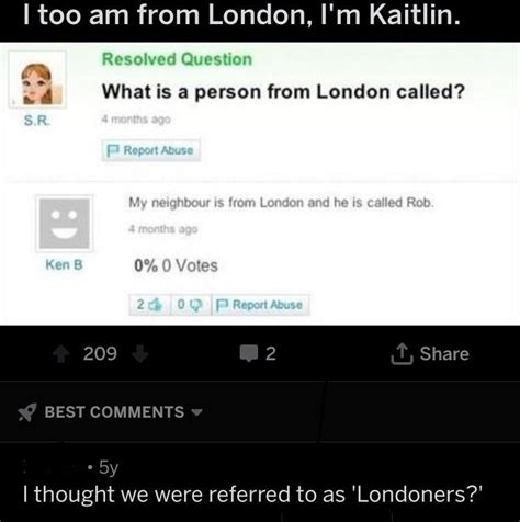 What is a person from London called?