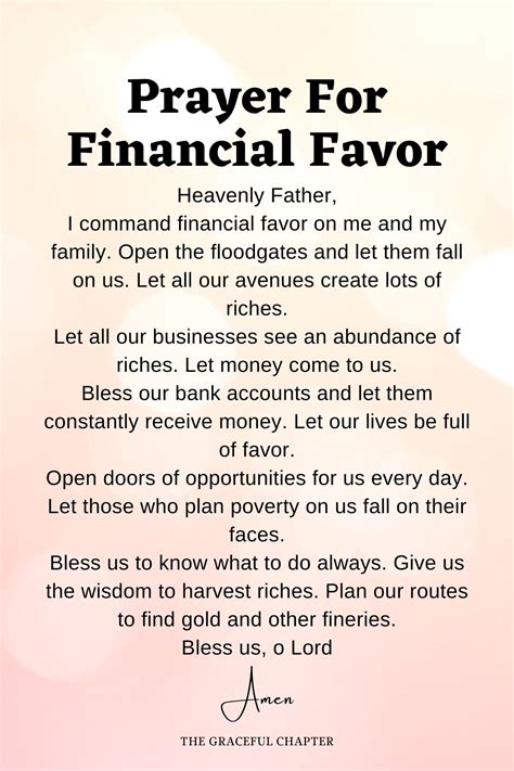 What is a powerful prayer for financial favor?