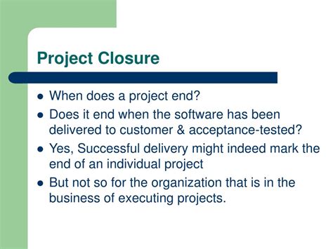 What is a project closure presentation?