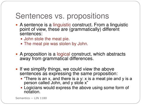 What is a proposition in English semantics?