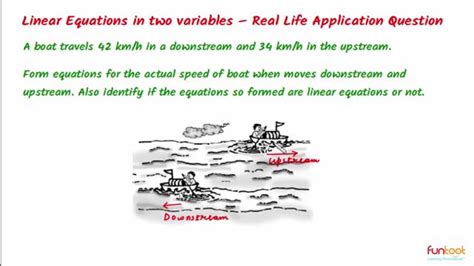 What is a real life question of linear equations?