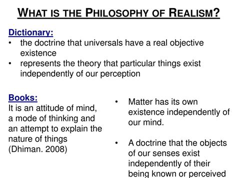 What is a realist in philosophy?