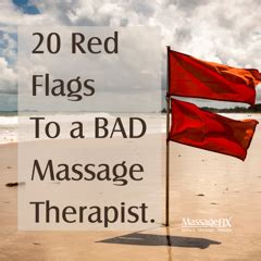 What is a red flag in massage?