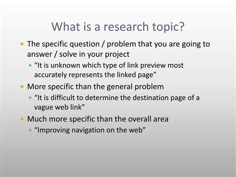 What is a research topic?