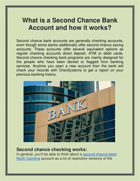 What is a second chance bank account?