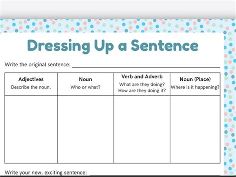 What is a sentence dress-up?