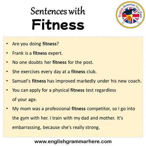 What is a sentence for fitness?