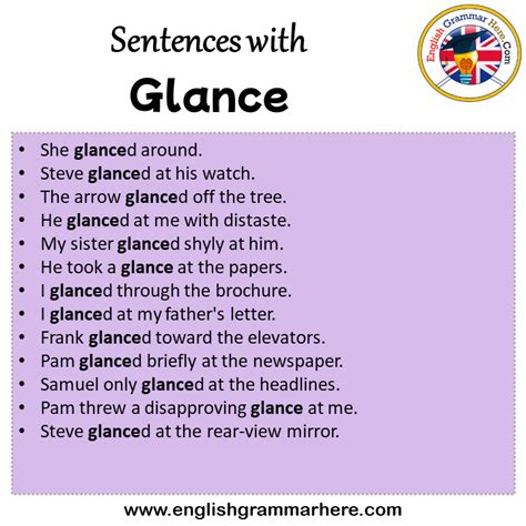 What is a sentence for glances?