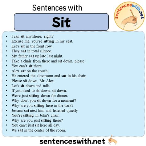 What is a sentence for sit?