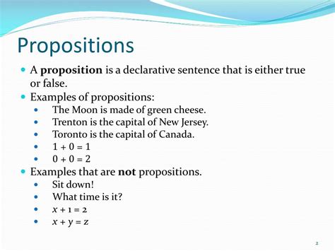 What is a simple example of proposition?