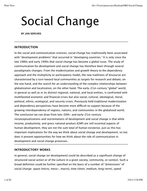 What is a social change PDF?