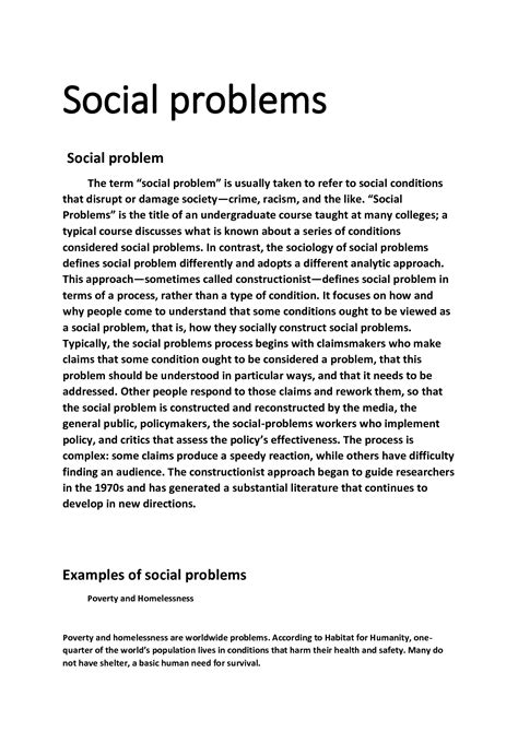 What is a social problem essay?