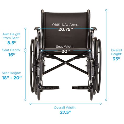 What is a standard size wheelchair?