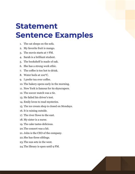 What is a statement sentence?