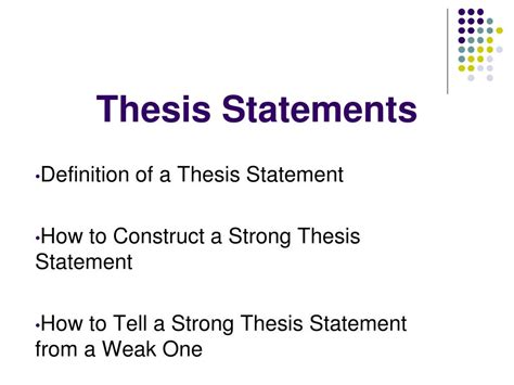What is a strong thesis?