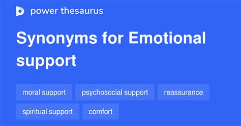 What is a synonym for emotional support?