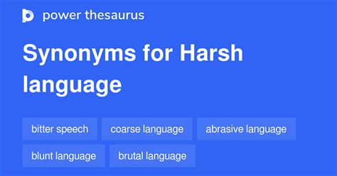 What is a synonym for harsh talk?