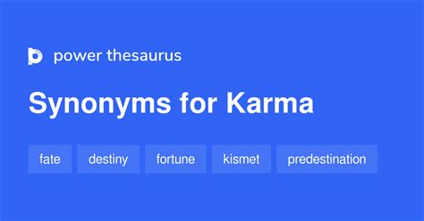 What is a synonym for karma?